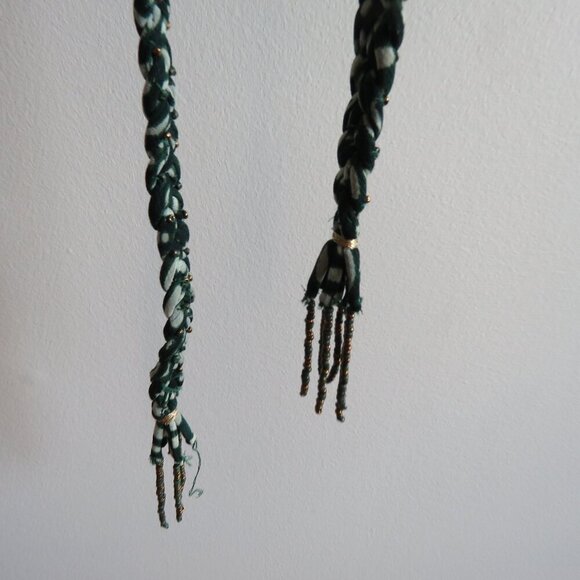 ZARA Sheer Leaf Print Belted Button Front Dress in Forest Green Boho - Size S - Picture 4 of 16